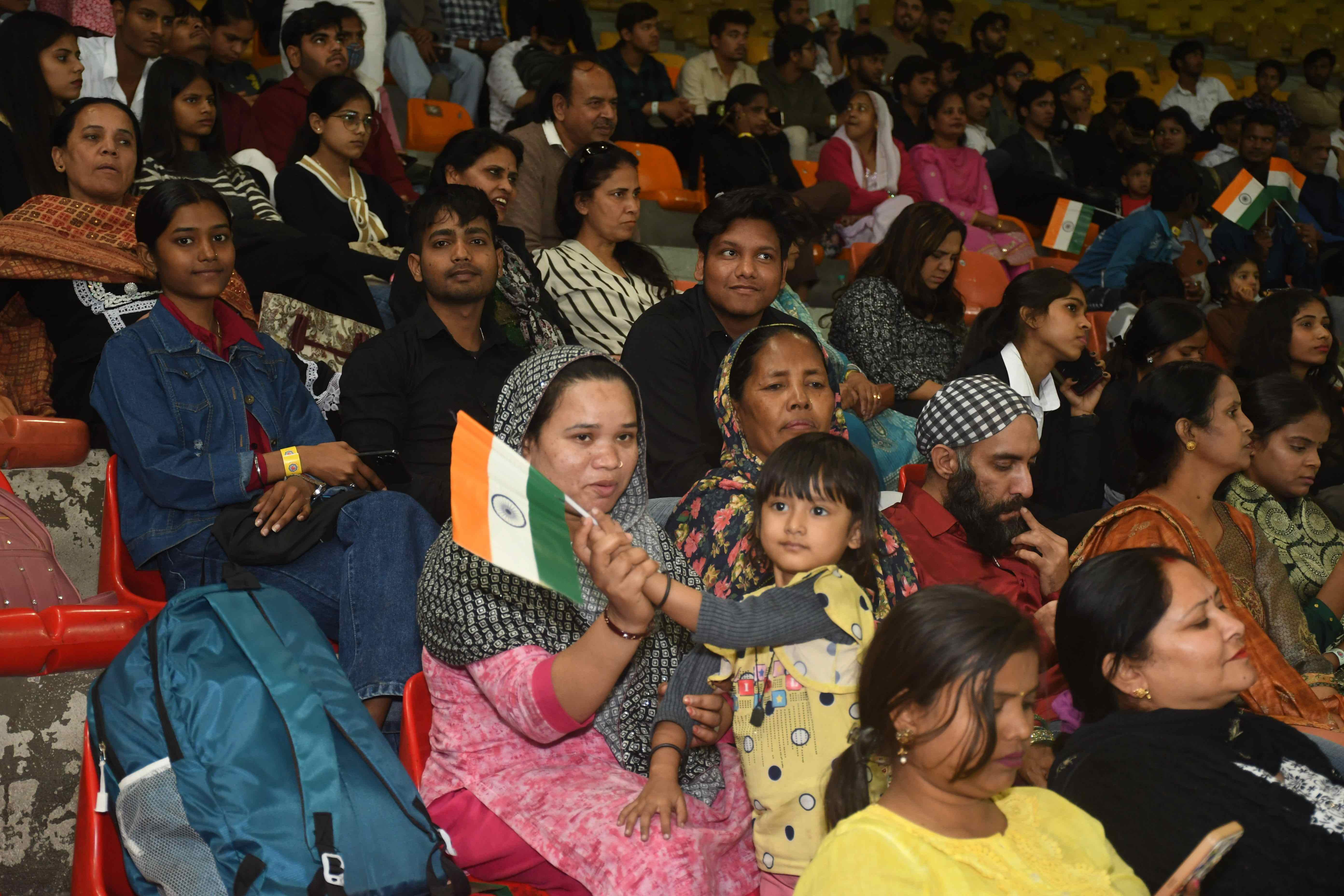 Food stalls buzzing with festival crowds